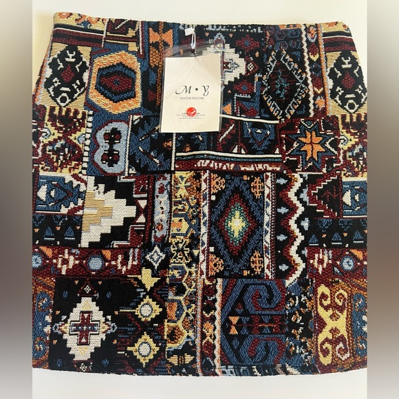 NWT M Y Showroom Boho Quilted Knit Patchwork Skort SZ L (Runs Small) 💖 - Picture 4 of 12